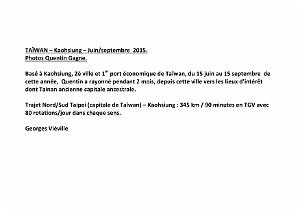 2015 10 QUENTIN A TAIWAN DE JUIN A SEPTEMBRE 2015